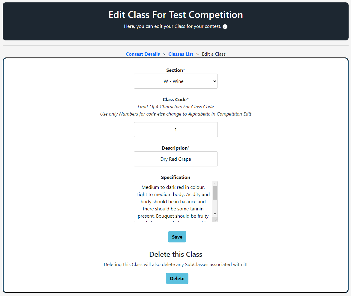 Classes Setup